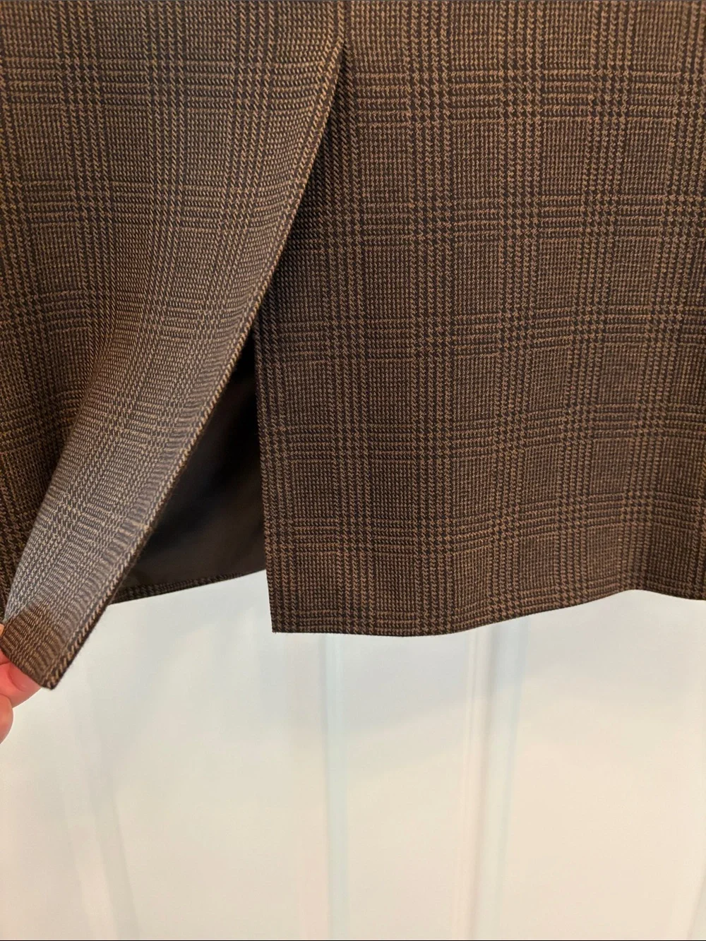 Stanley Blacker Men’s Brown Plaid Tweed Blazer Classic 2 Button Sport Coat 42R